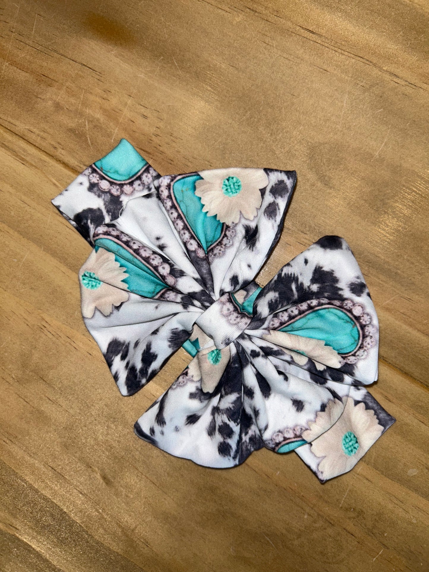 Cow print + Turquoise Headwrap