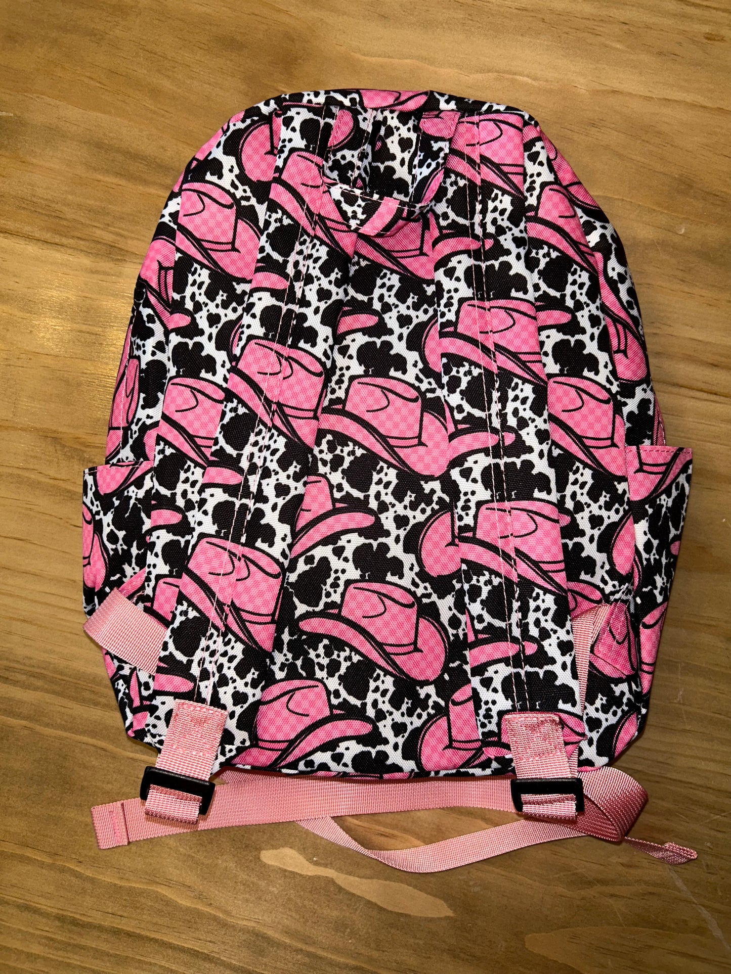 Kids Cow Print + Cowgirl Hat Backpack