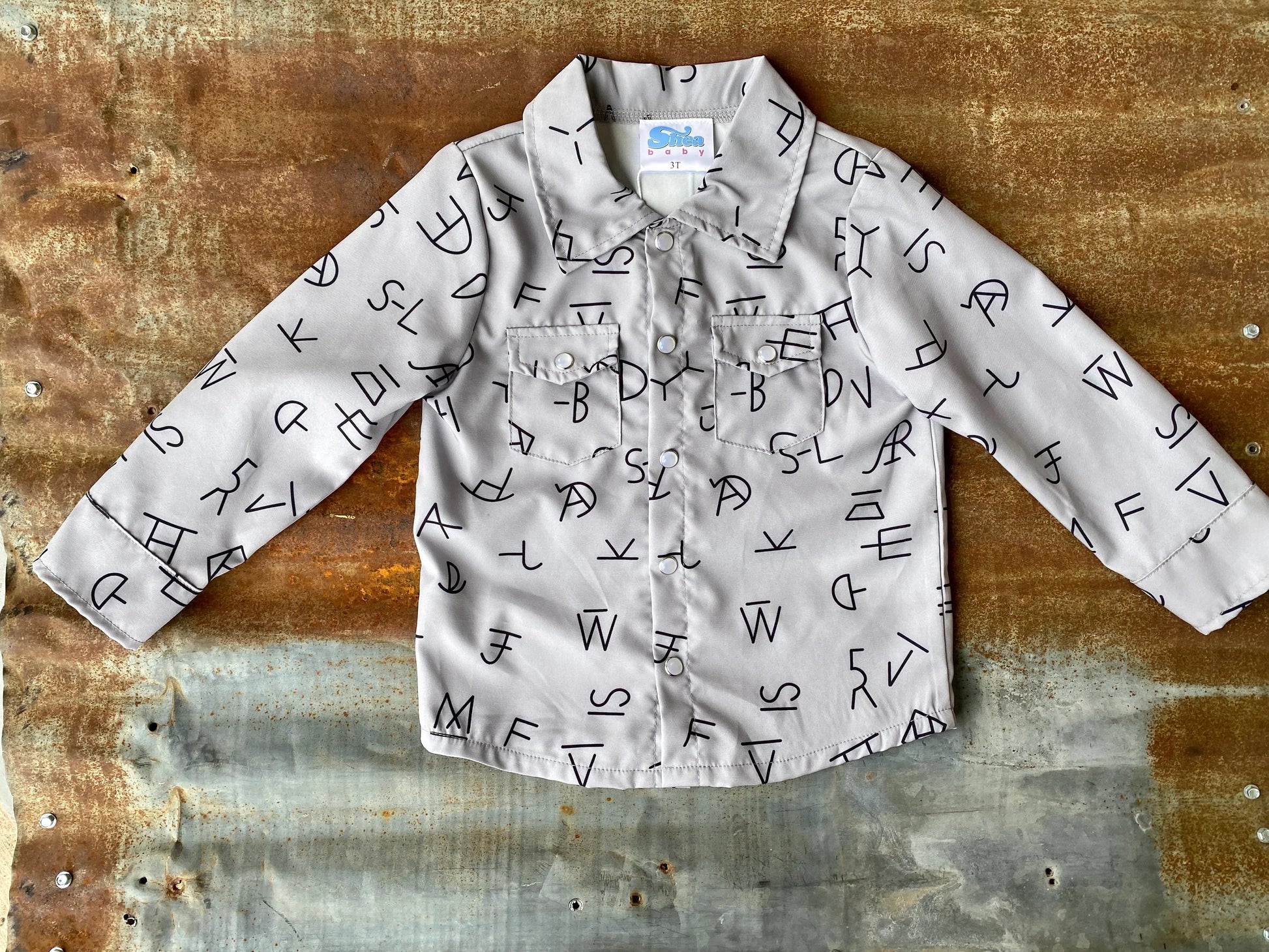 Toddler Boys Western Long Sleeve Cattle Brand Pearl Snap - Shirt - RiverRiseCattleCo