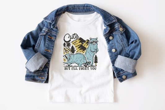 Cute, But I’ll Fight You Raccoon Tee - RiverRiseCattleCo