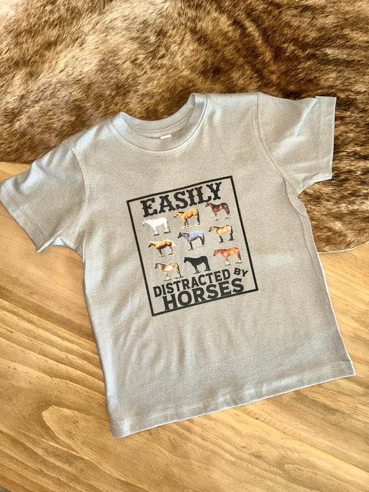 Easily Distracted by Horses Toddler Tee